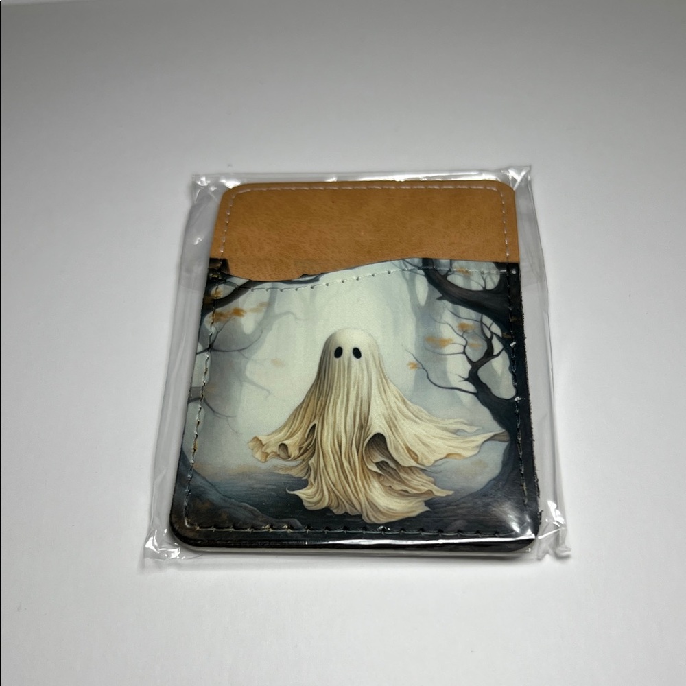 Ghost Design Card Holder for back of phone.  Adhesive backing